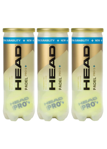 HEAD PRO S+ Tube de 3 balles de padel
